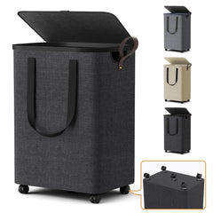 SmartKempt vista frontal del cesto gris oscuro, gran capacidad