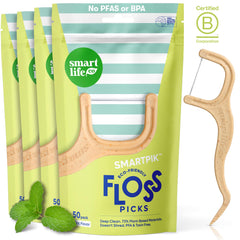 SmartLifeco paquete frontal mostrando 200 palillos ecológicos y ventaja reciclable