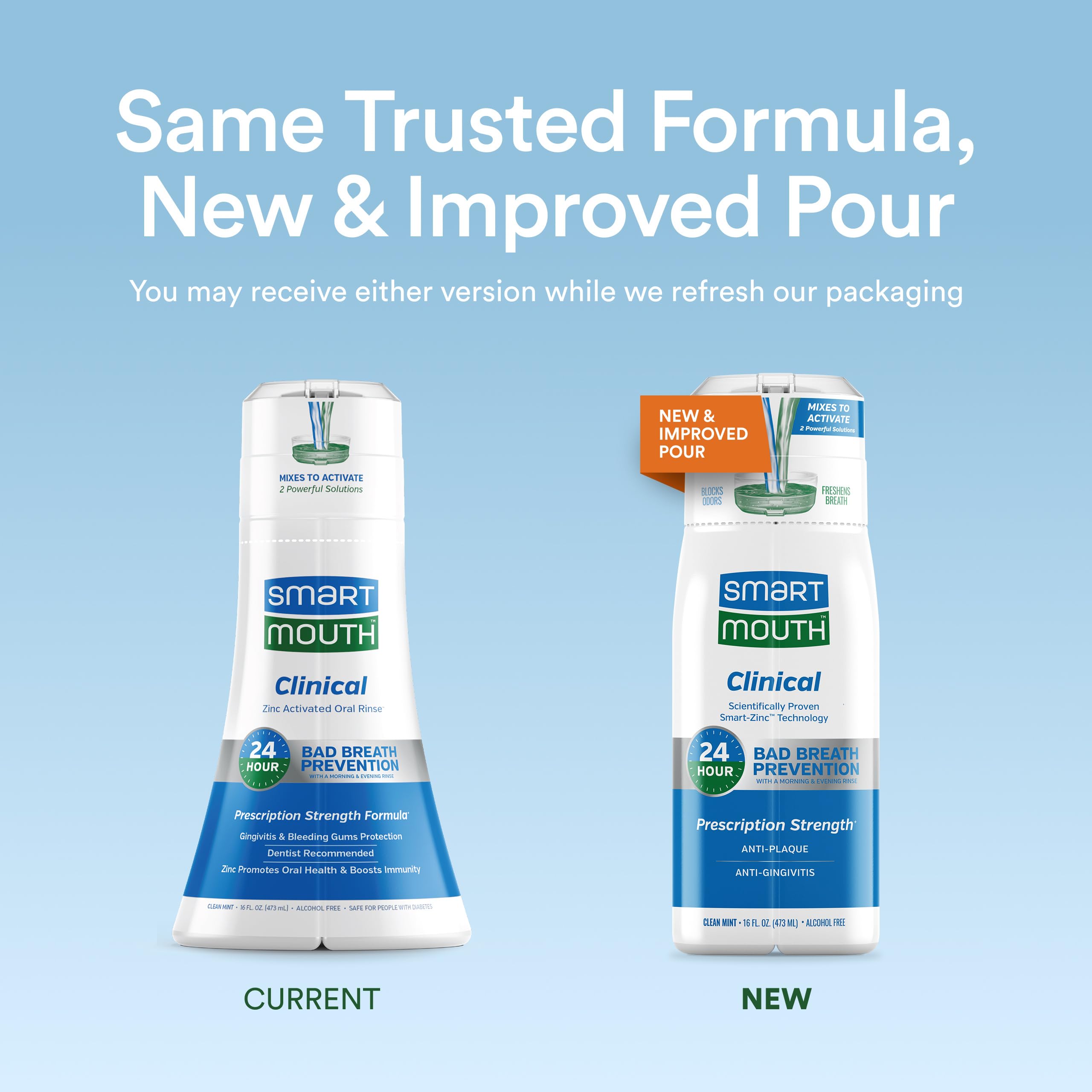 SmartMouth detalle de etiqueta con ingredientes y beneficios visibles