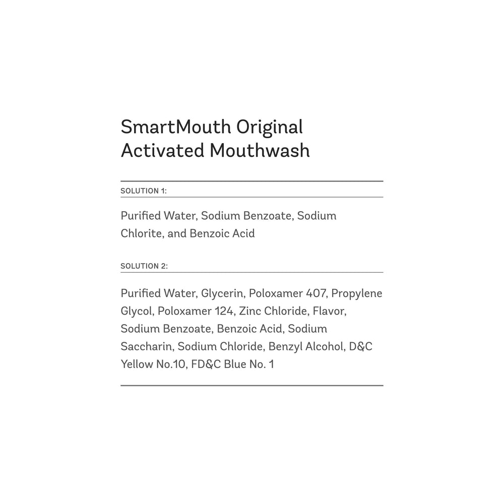 SmartMouth sobre vertiéndose en mano para uso inmediato y portátil