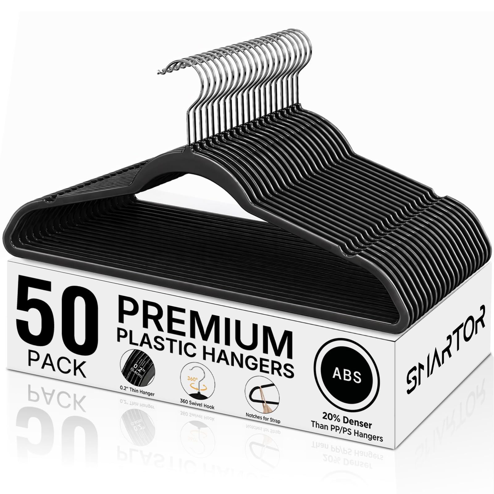 SMARTOR percha frontal paquete 50, ahorro de espacio visible
