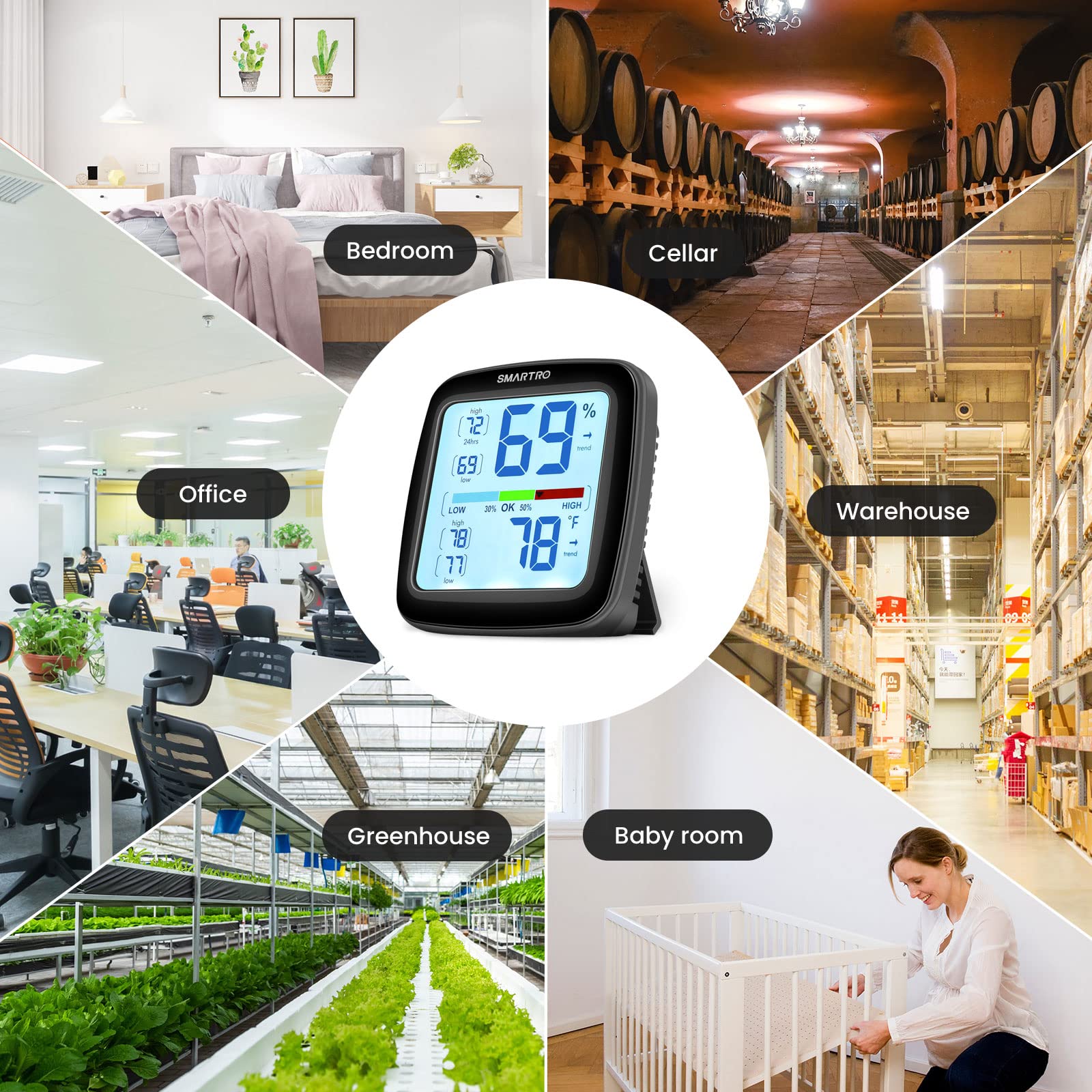 SMARTRO SC42 colgado en pared como monitor ambiental fijo