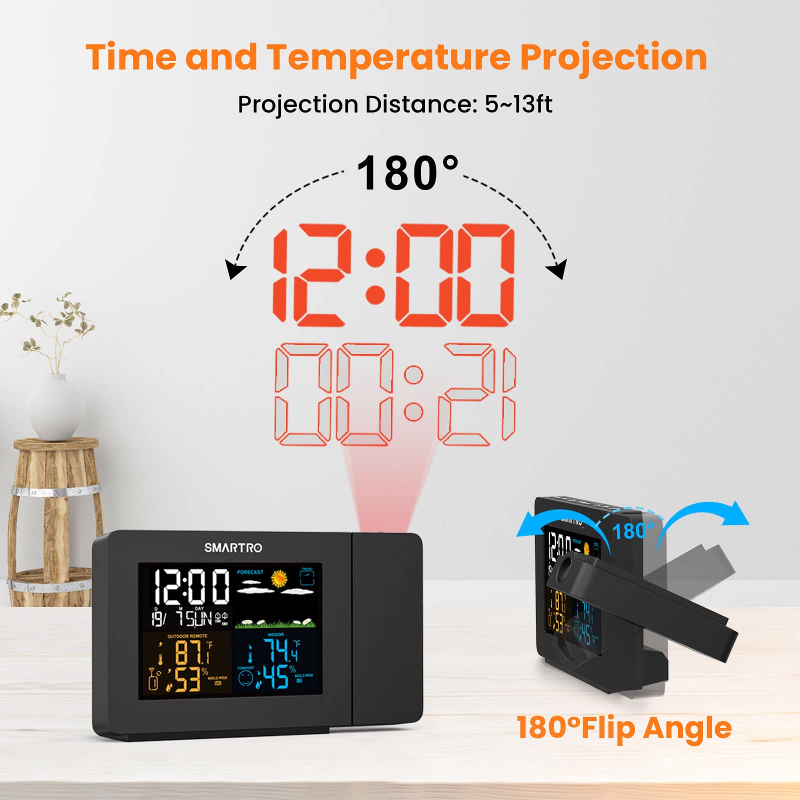 SMARTRO sensor remoto SMARTRO para medir temperatura exterior con transmisión inalámbrica