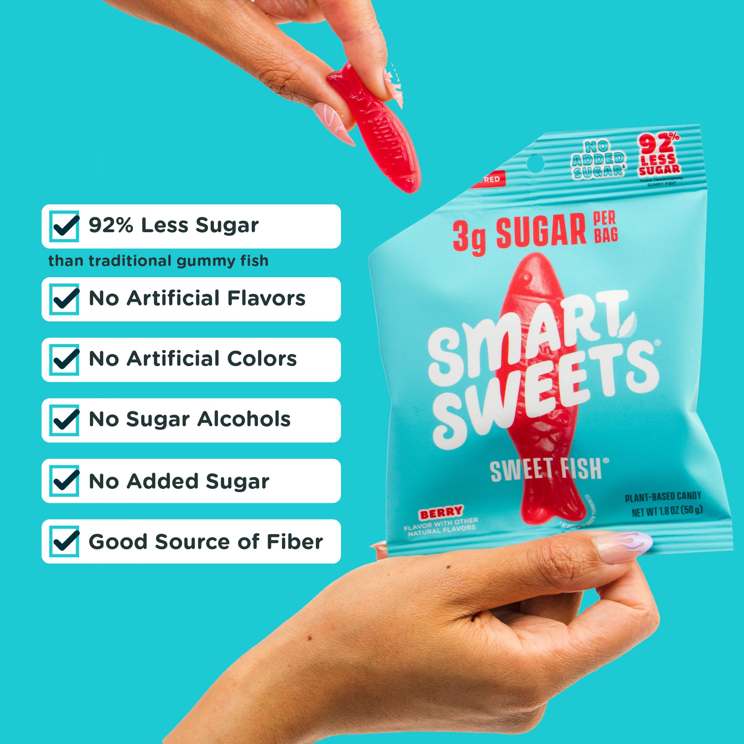SmartSweets bolsa abierta con gominolas listas para comer