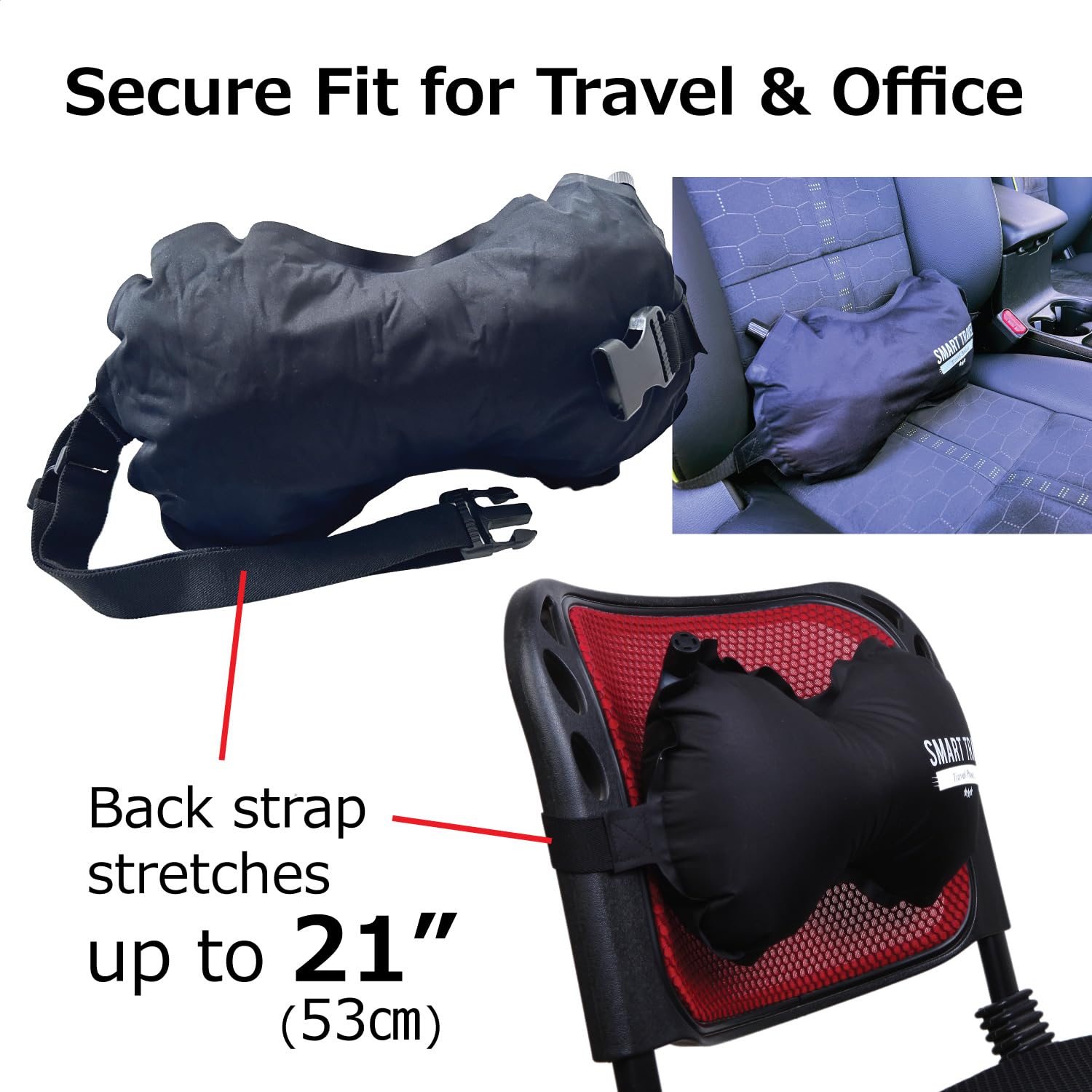 SmartTravel comparativa de dimensiones extendida mostrando el tamaño óptimo al usarla