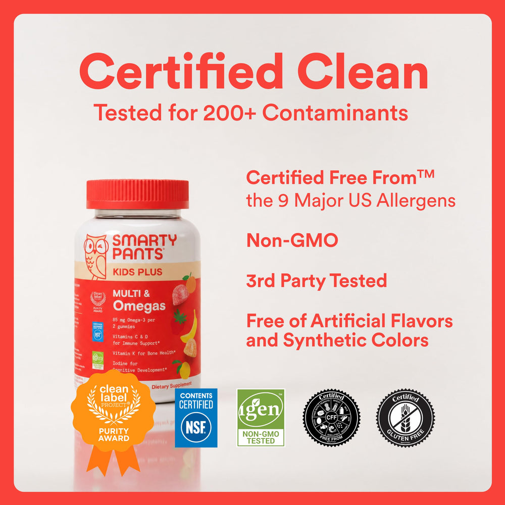 Open SmartyPants bottle with gummies visible for portion clarity