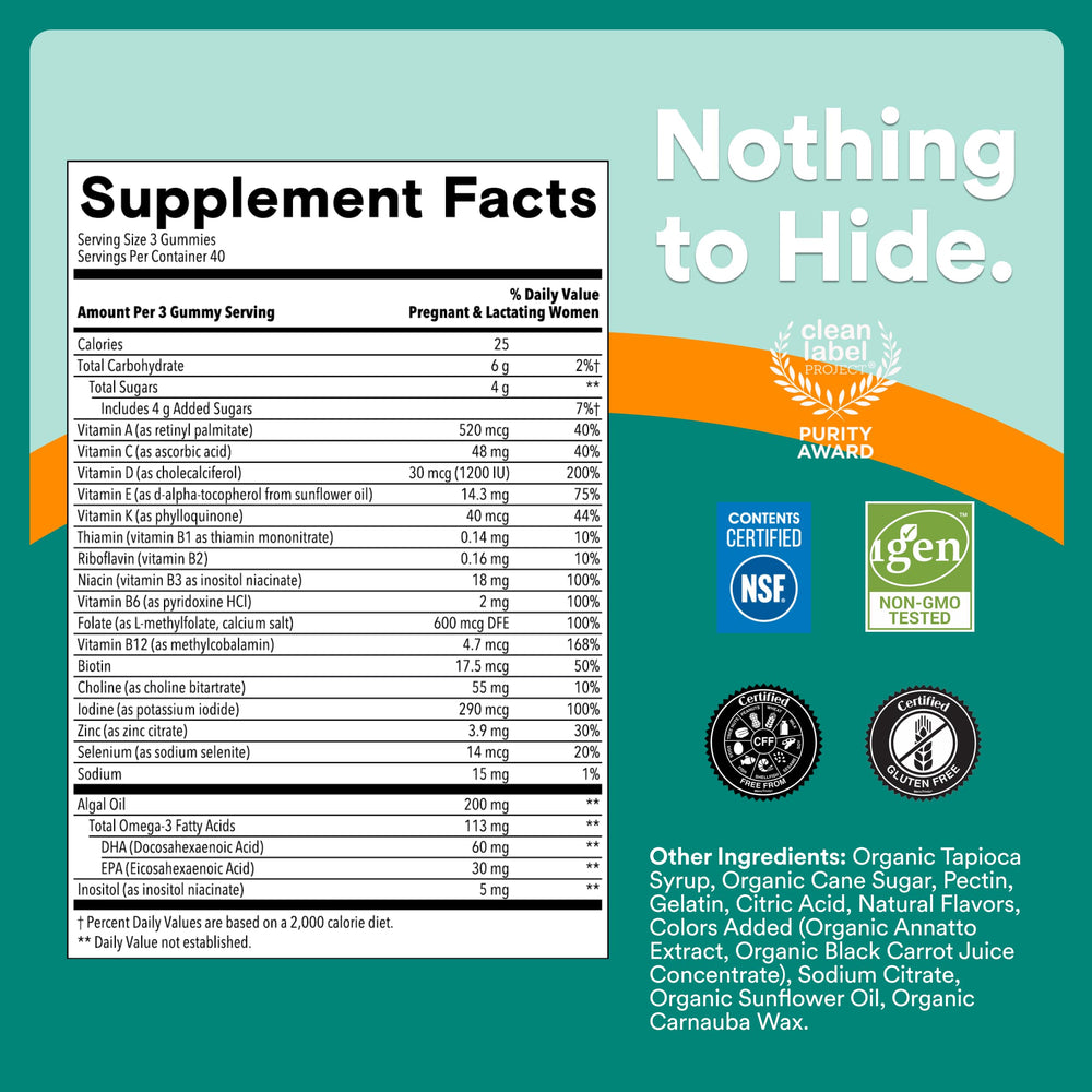 SmartyPants detalle de la etiqueta nutricional y lista de ingredientes