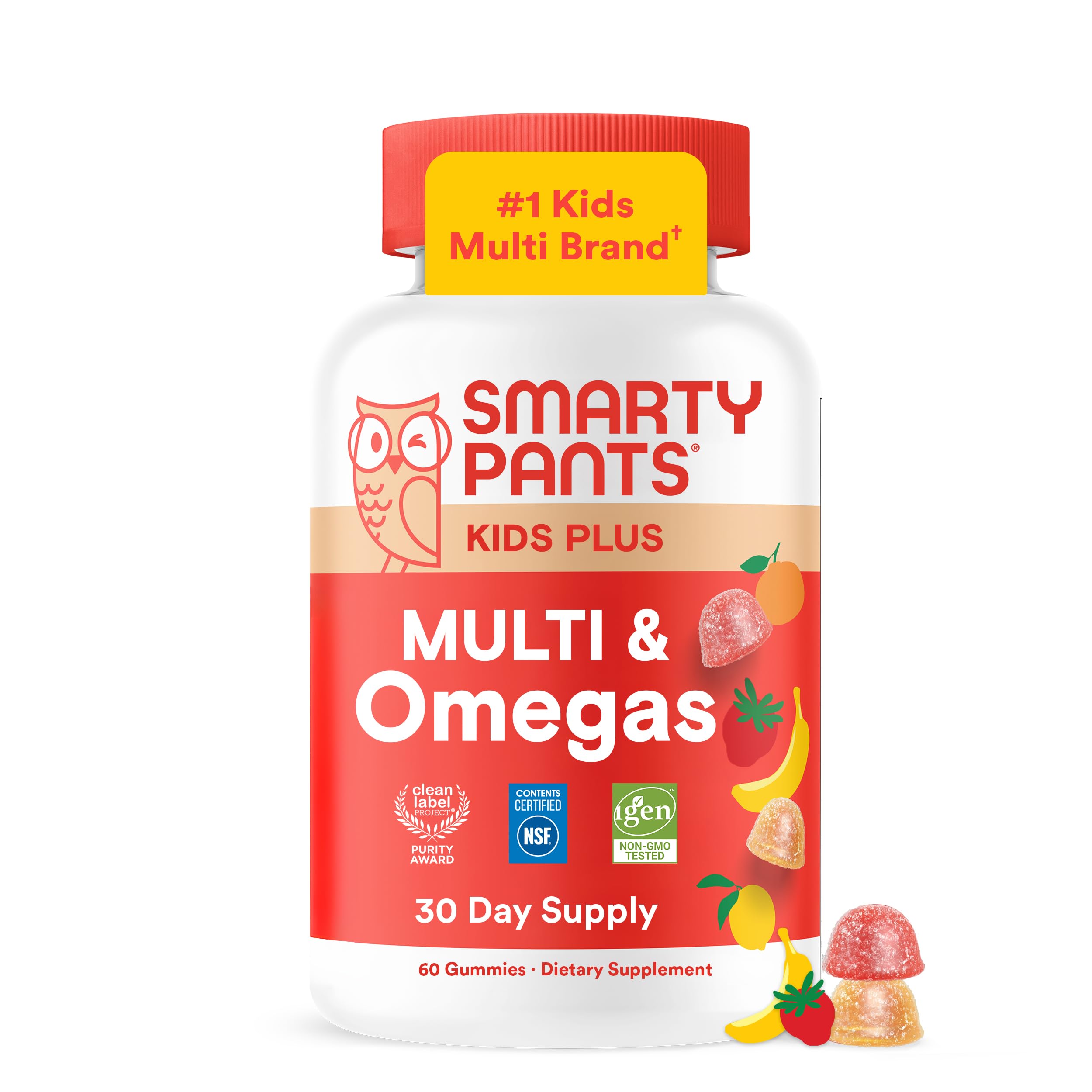 SmartyPants frente del envase mostrando dosis y sabores beneficiosa