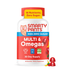 SmartyPants frontal del envase, sabor fresa banana y presentación atractiva