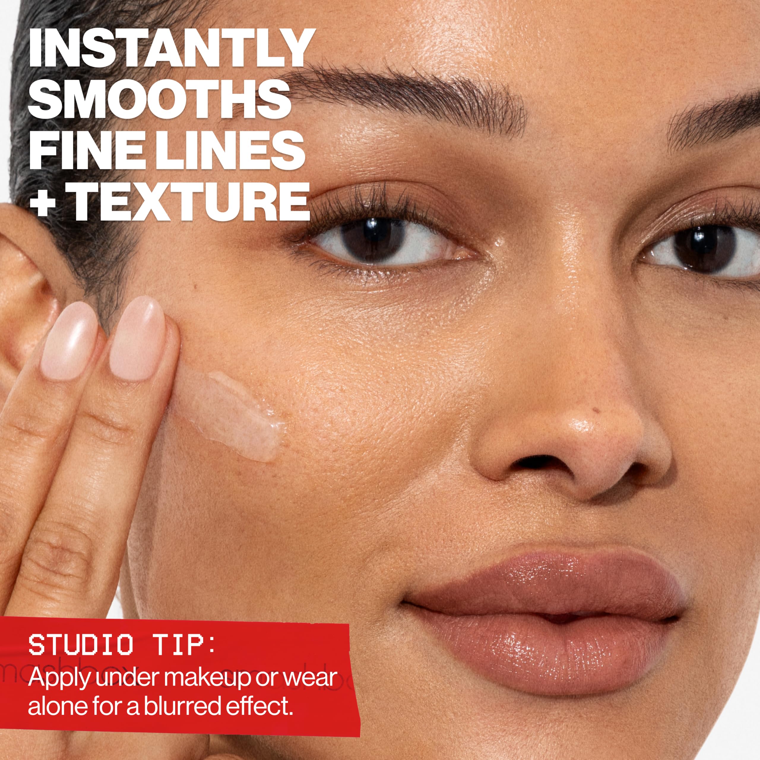 Smashbox primer resultado antes y después que minimiza poros visiblemente