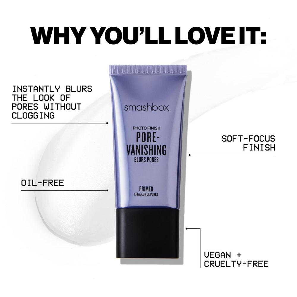Smashbox primer extendido sobre piel mostrando acabado suave y sedoso