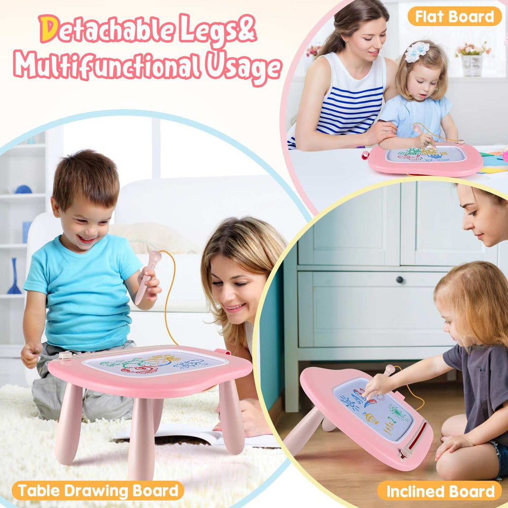 Smasiagon child using at table shows toddler practicing shapes and numbers comfortably