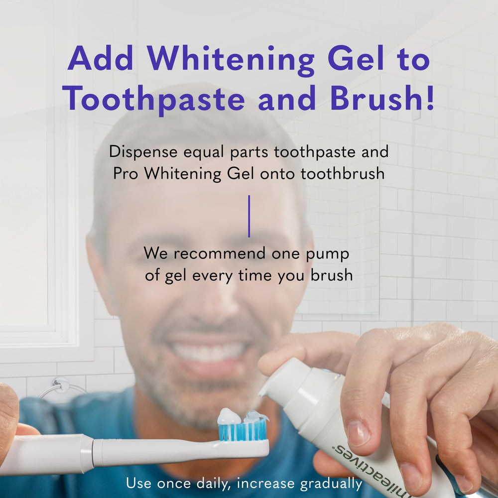 smileactives gel aplicado en cepillo demostrando uso fácil y rápido