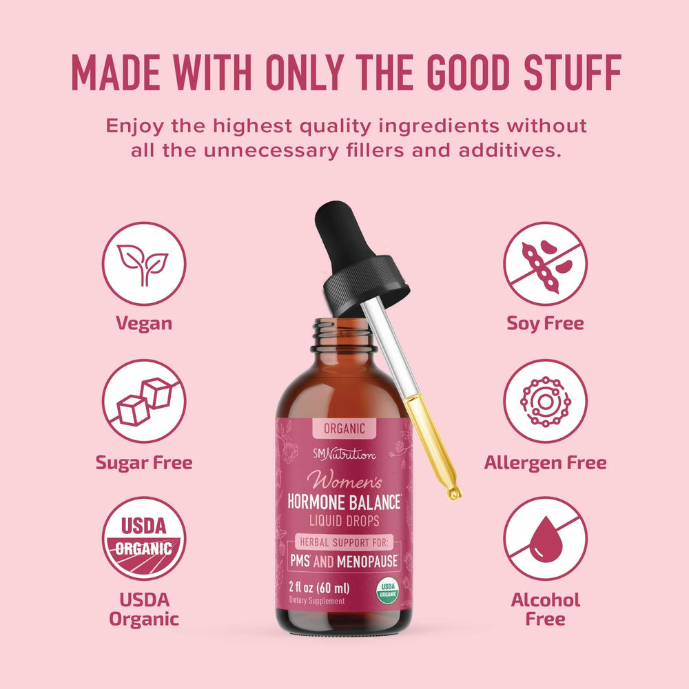SMNutrition etiqueta con lista de ingredientes orgánicos y beneficios