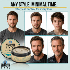 Smooth Viking aplicación en cabello masculino para peinado con textura