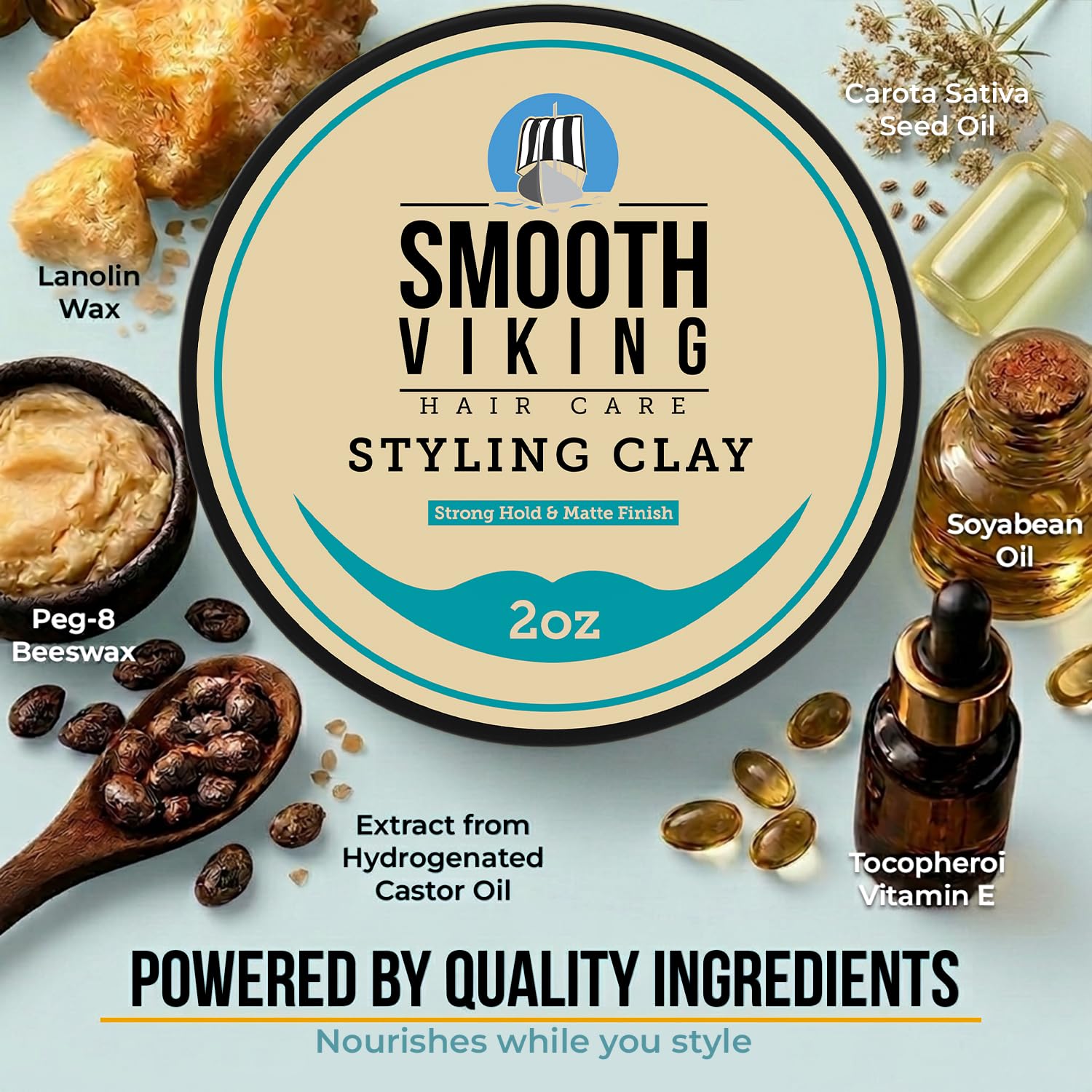 Smooth Viking etiqueta legible indicando fijación fuerte y acabado mate