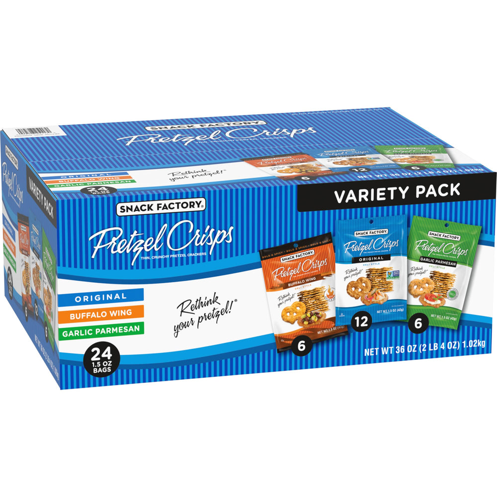 Snack Factory close-up sabor Buffalo Wing con especias visibles, picante apetecible