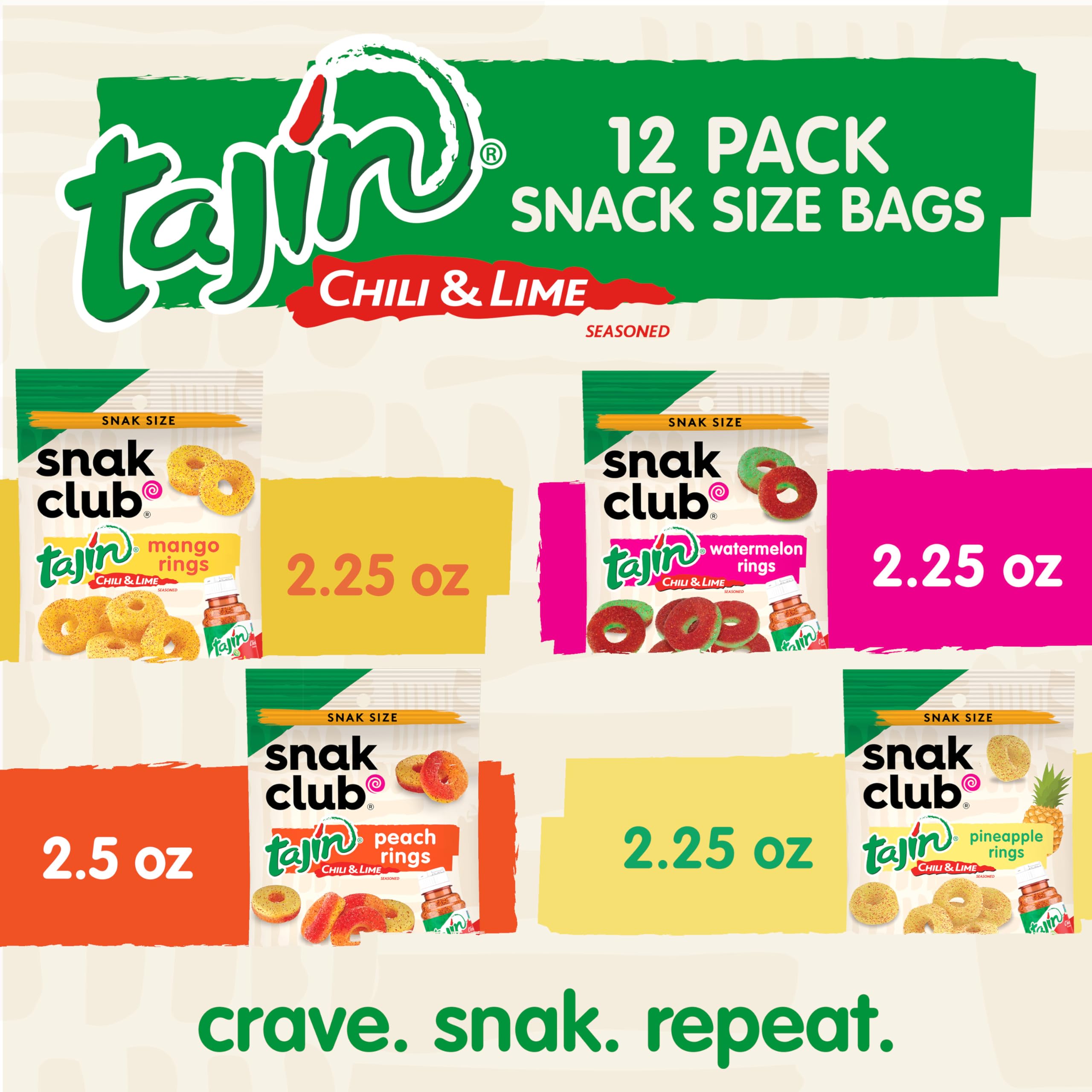 Snak Club primer plano del recubrimiento Tajín mostrando contraste de sabor