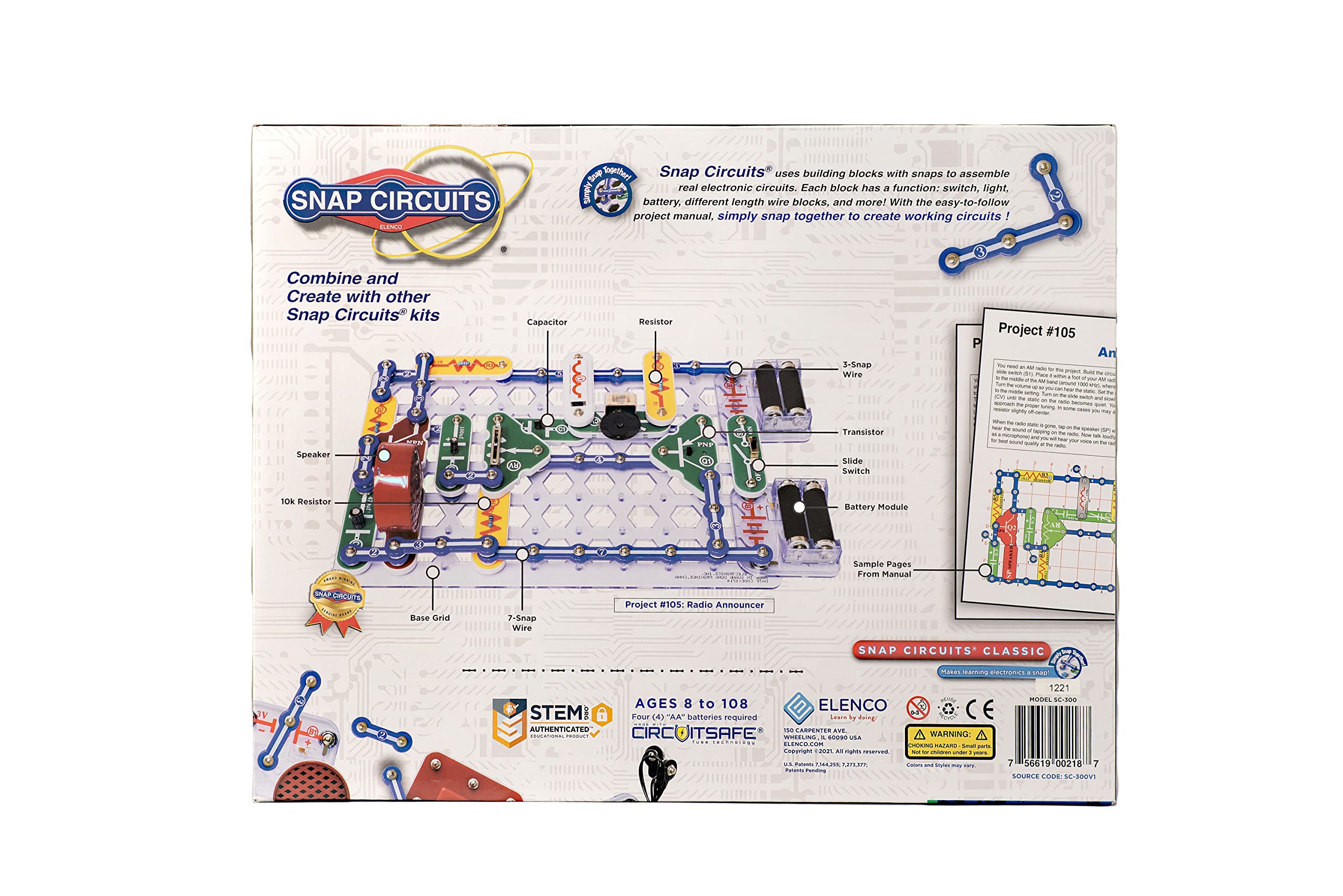 Snap Circuits piezas coloridas distribuidas para fácil identificación y aprendizaje