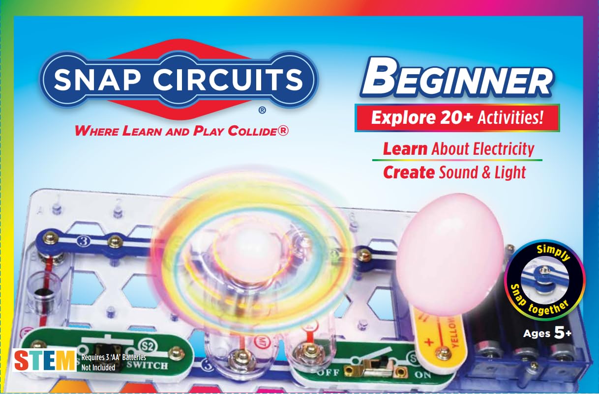 Snap Circuits empaque frontal mostrando kit completo y beneficios educativos