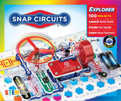 Snap Circuits frontal del empaque mostrando contenido y beneficios educativos