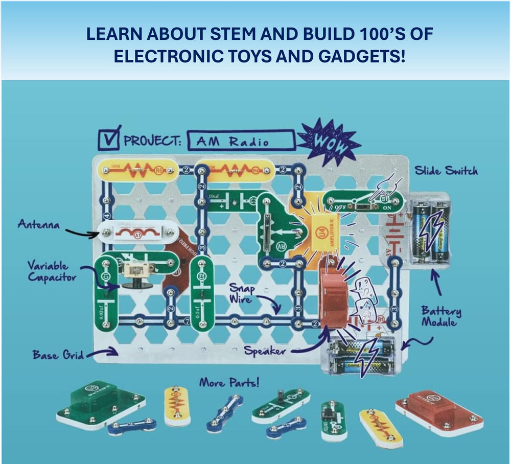 Snap Circuits manual a color abierto con instrucciones claras para proyectos