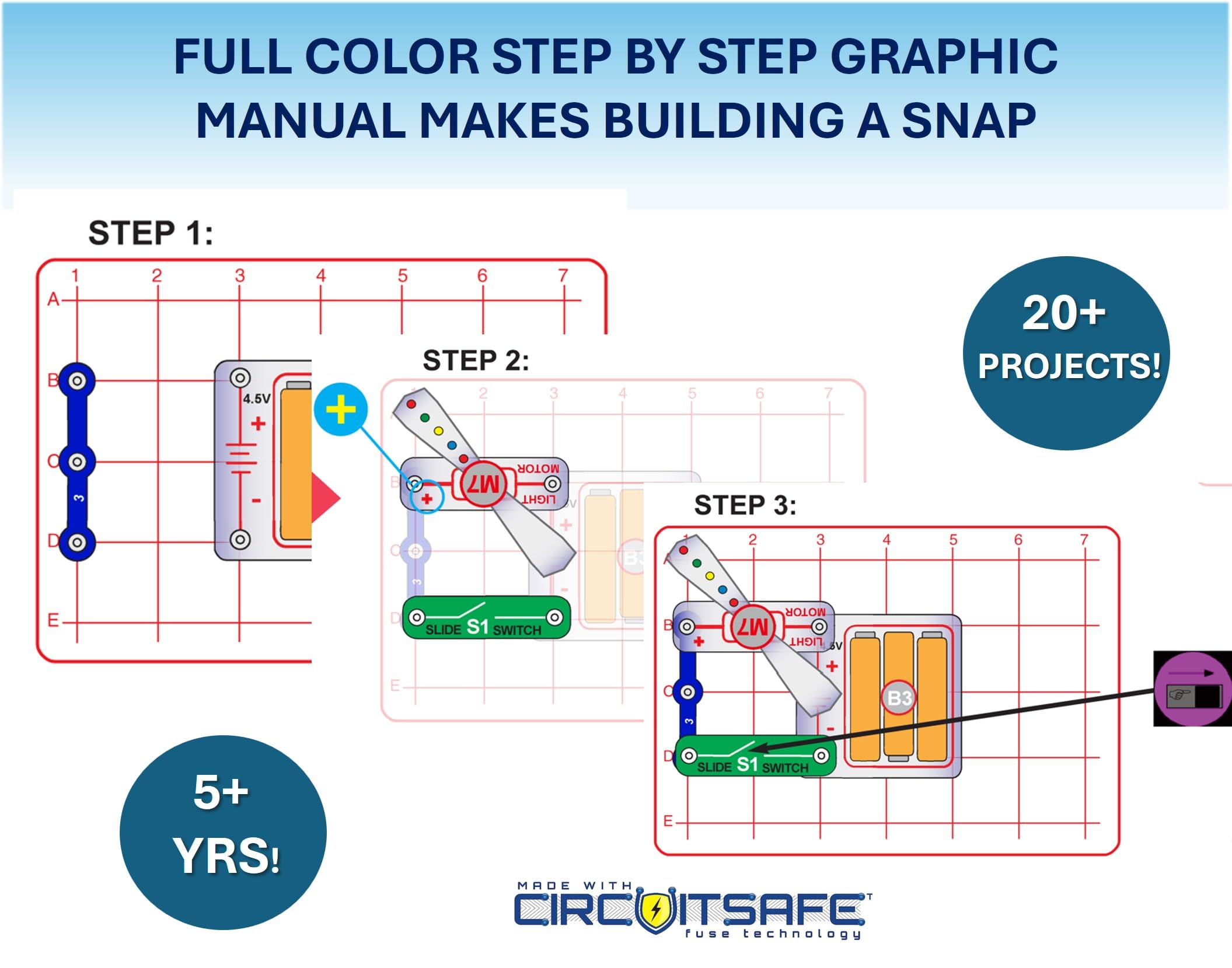 Snap Circuits niños en clase usando kit para aprendizaje STEM activo
