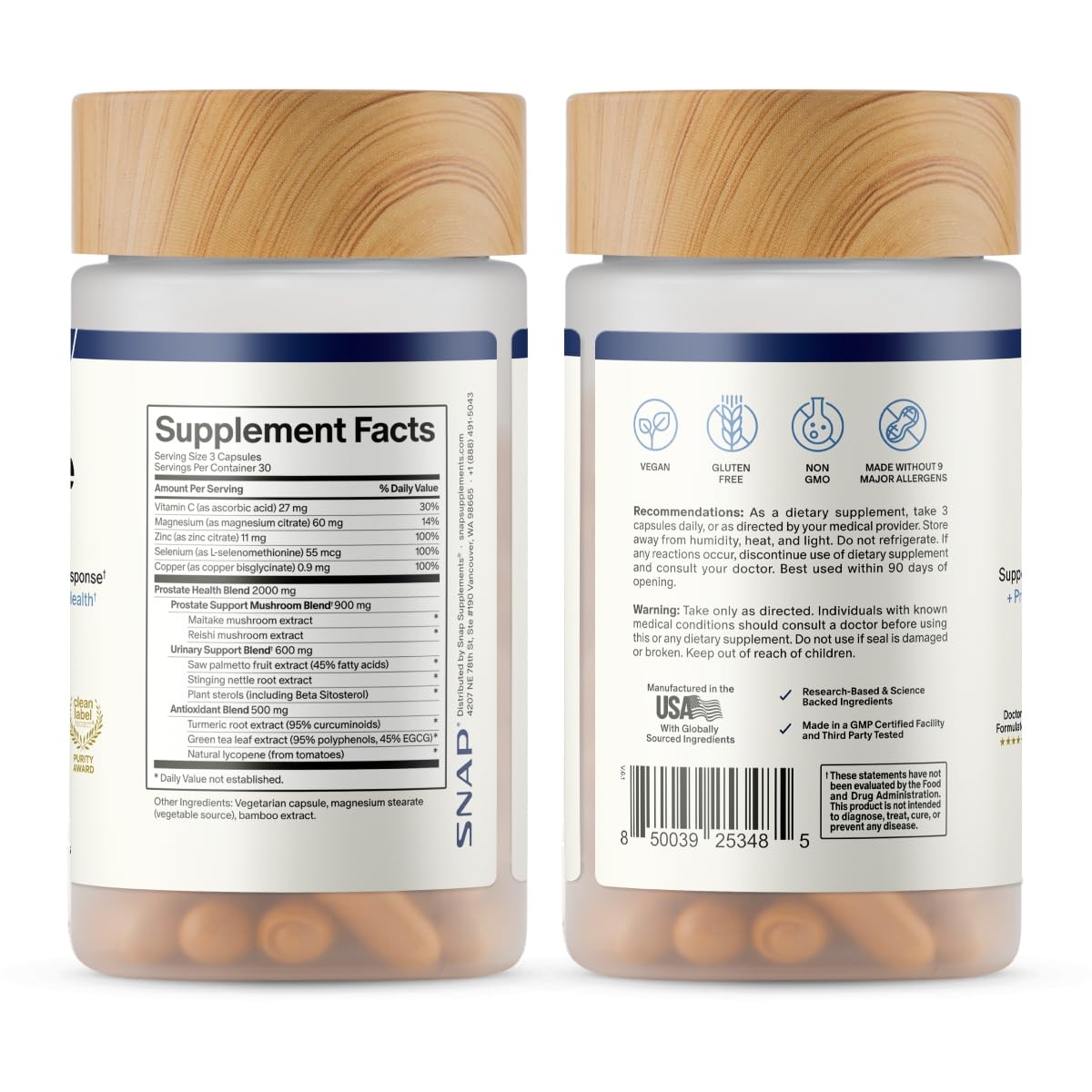 Snap Supplements embalaje presentado como regalo para cuidado masculino