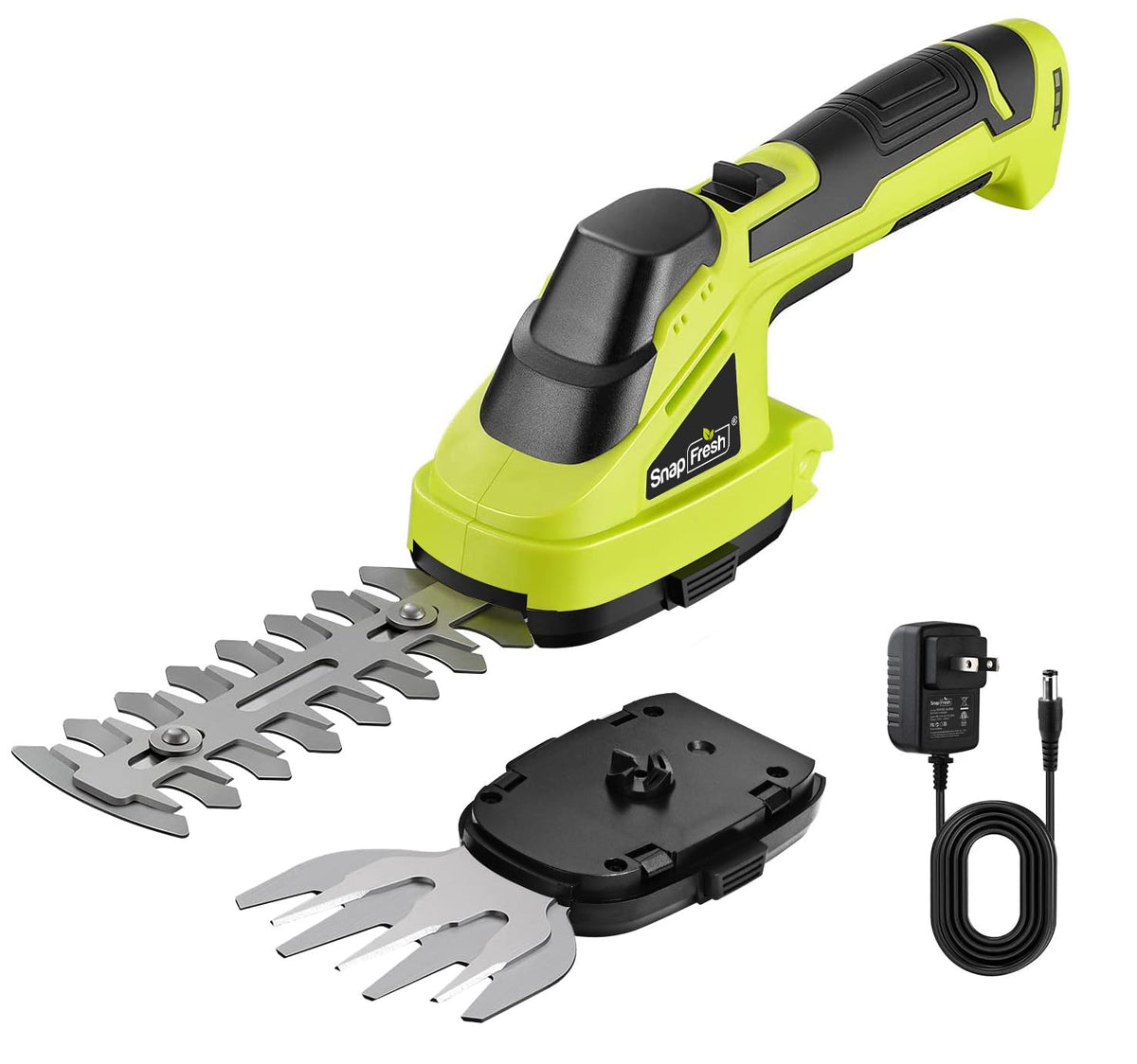 SnapFresh front view of green cordless trimmer showing compact design and portability