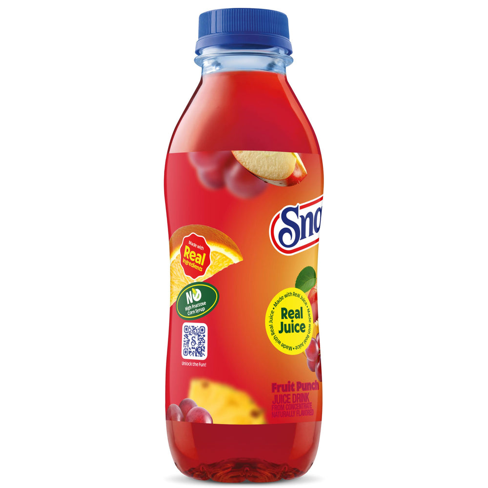 Snapple ilustración de naranja piña uva manzana enfatizando sabor