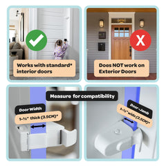 SnapPower HugLock instalado en puerta de dormitorio demostrando seguridad fácil
