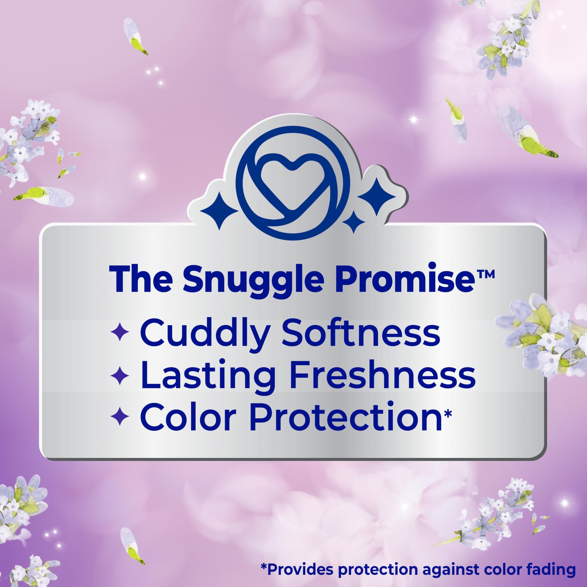 Snuggle envase 80oz con etiqueta visible, rendimiento de 188 cargas por botella