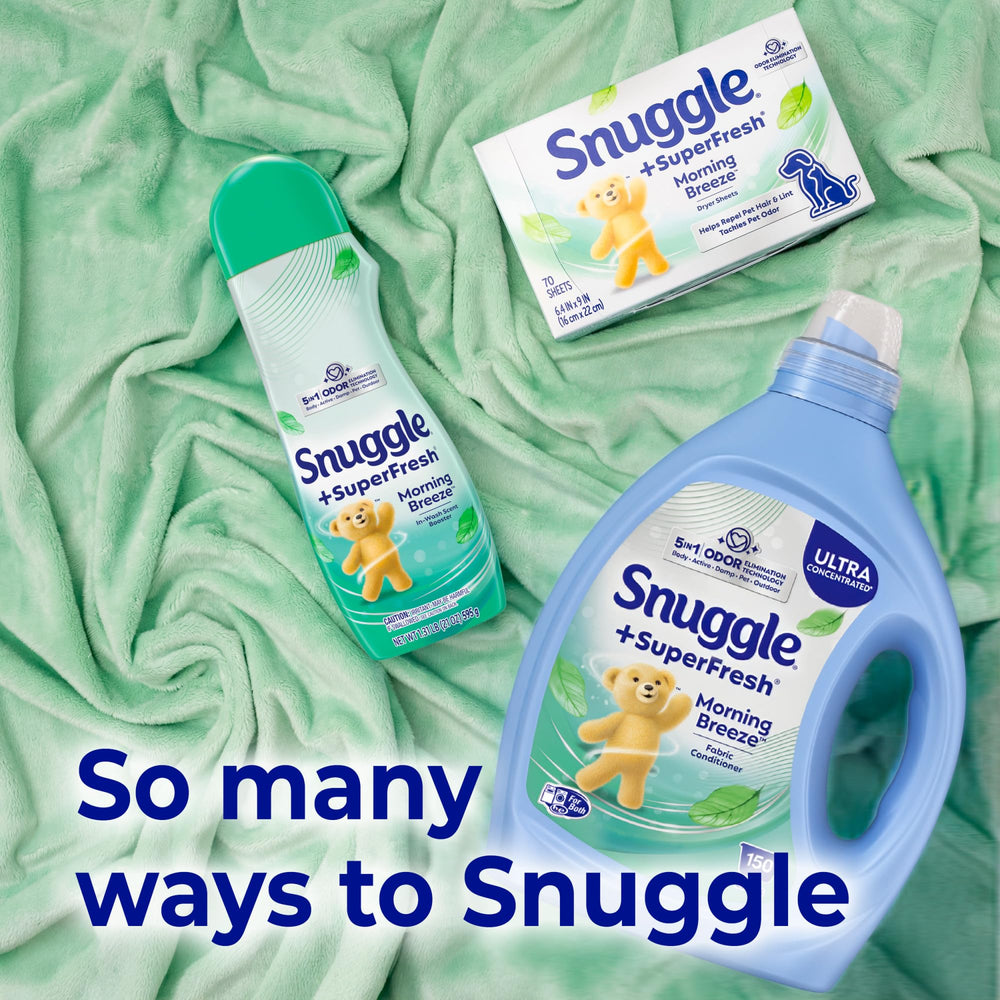Snuggle escena de lavandería hogareña que transmite frescura