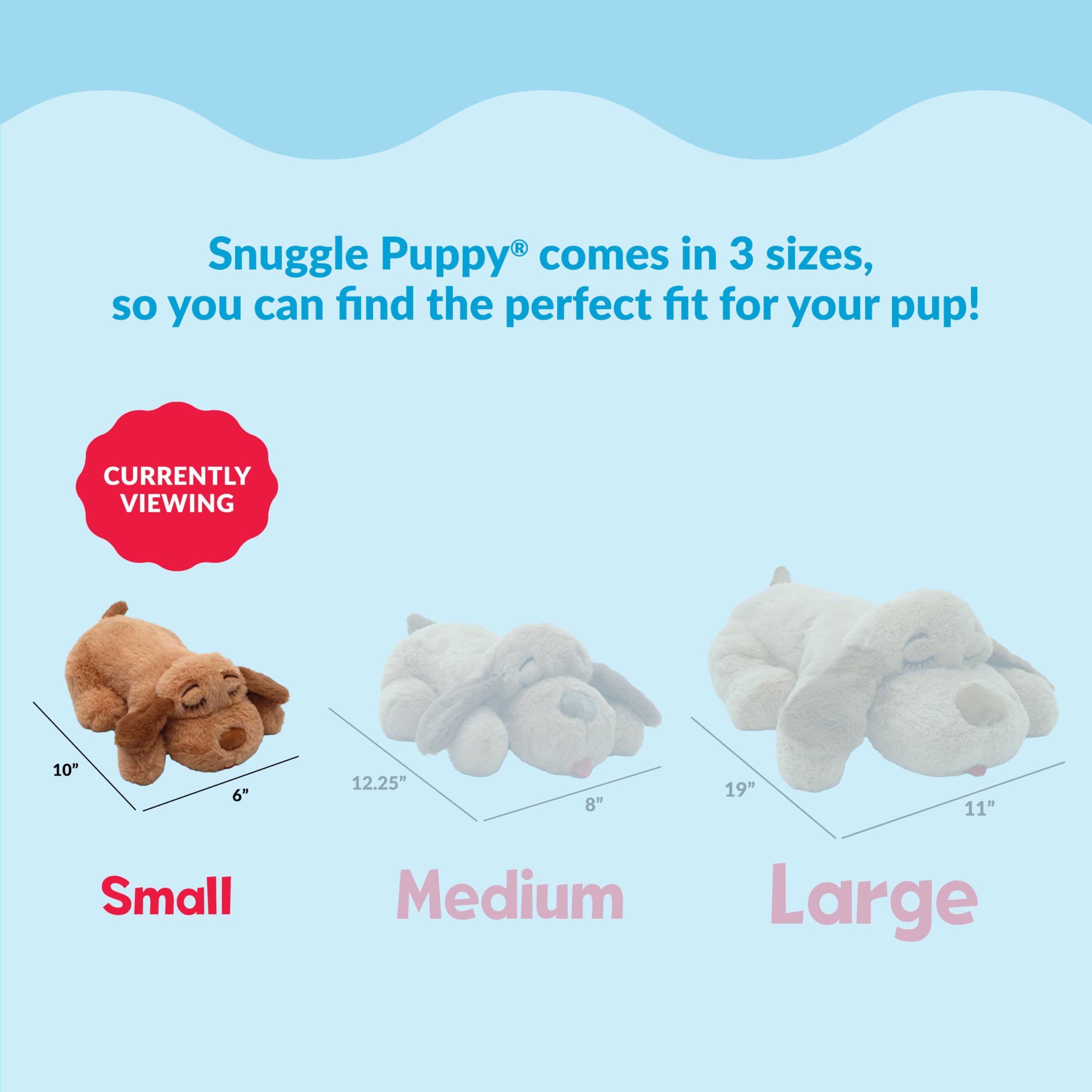Snuggle Puppie unidad SmartBeat mostrando el corazón y beneficio de calma rítmica