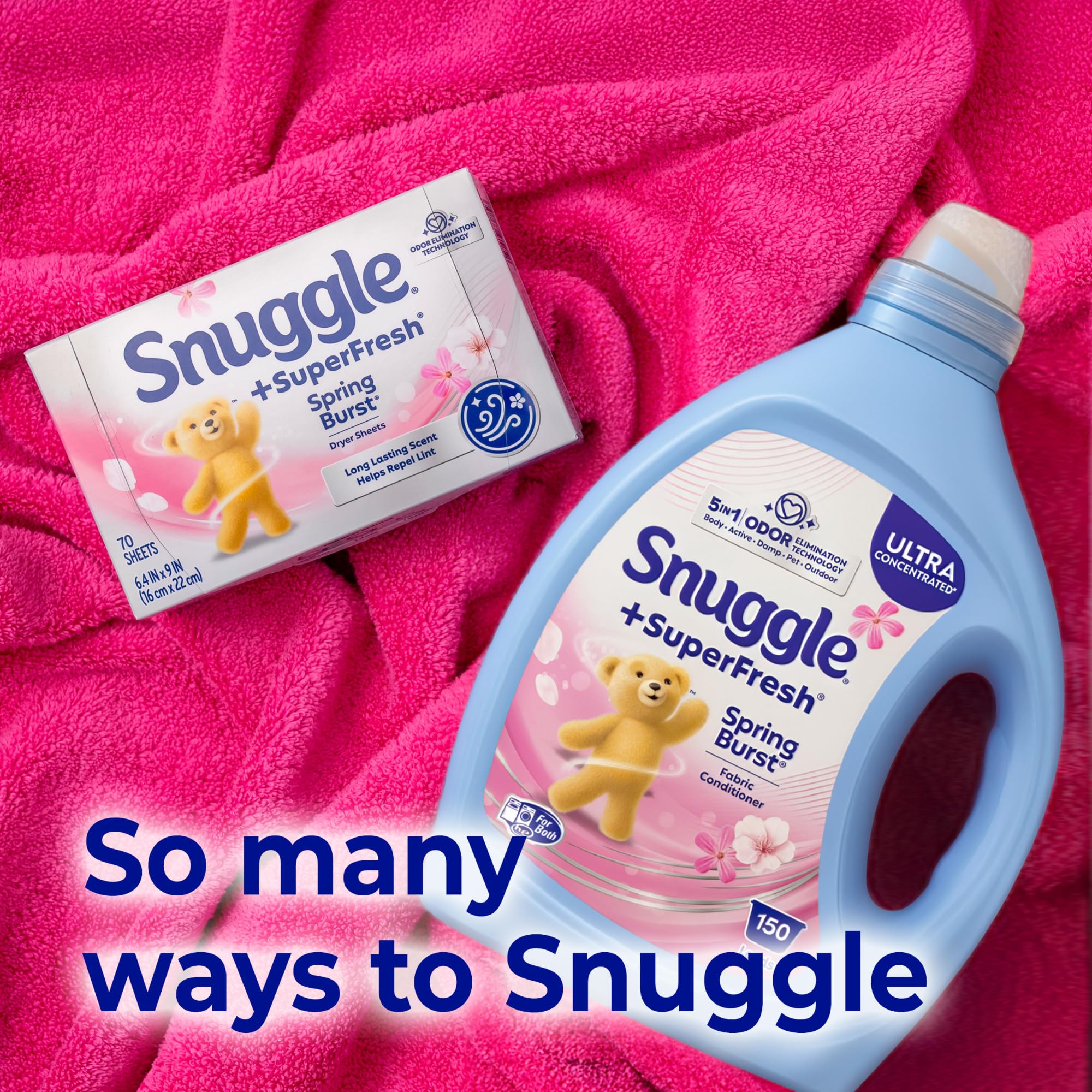 Snuggle producto en lavandería casera con aroma acogedor y fresco