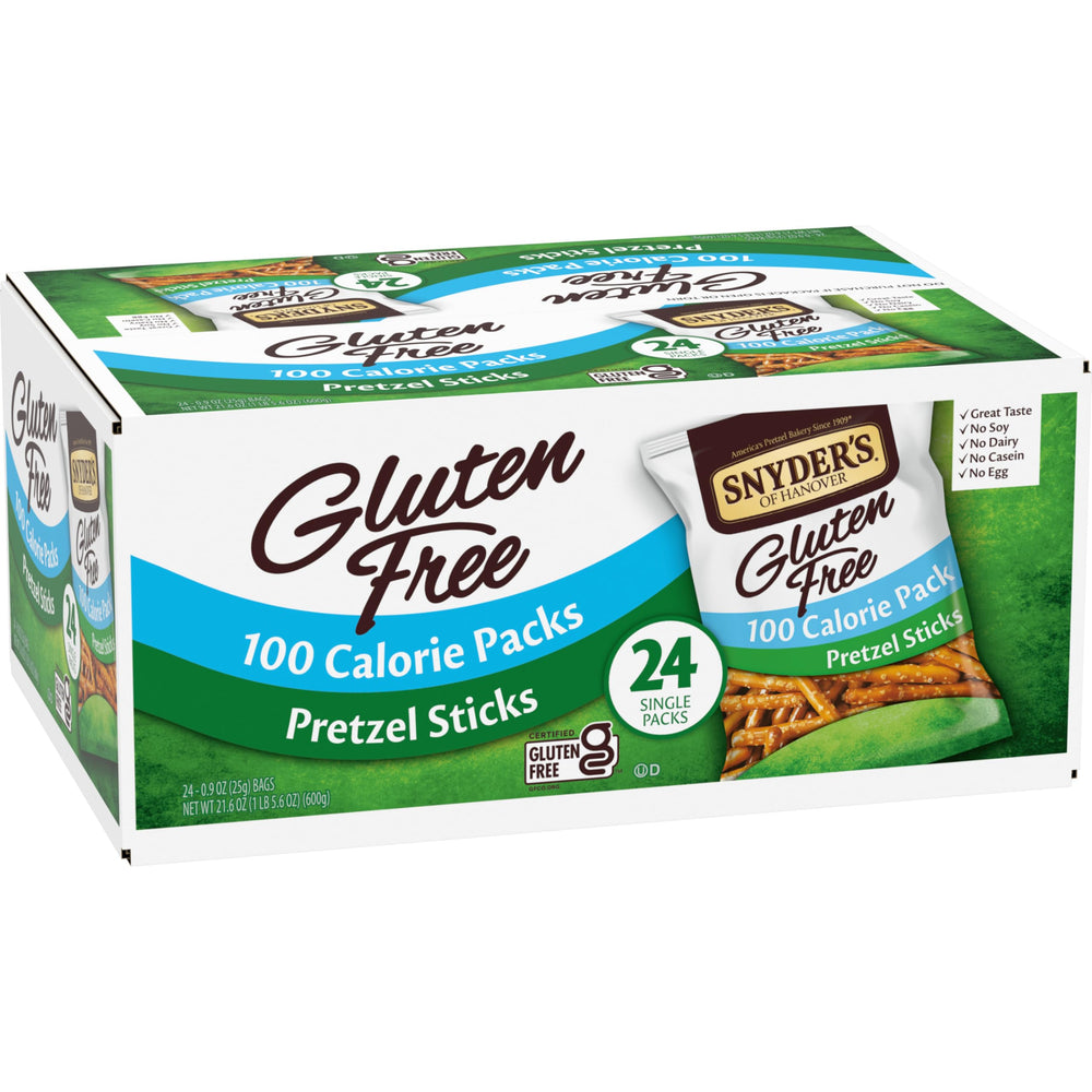 Snyder's of Hanover palitos servidos con hummus como maridaje sin gluten