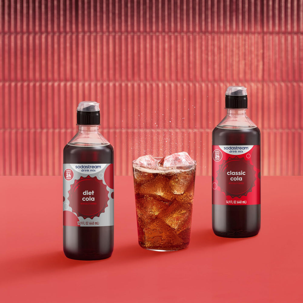 sodastream vaso burbujeante tras añadir el sirope