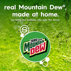 SodaStream detalle de etiqueta Mountain Dew Zero Sugar mostrando información clave