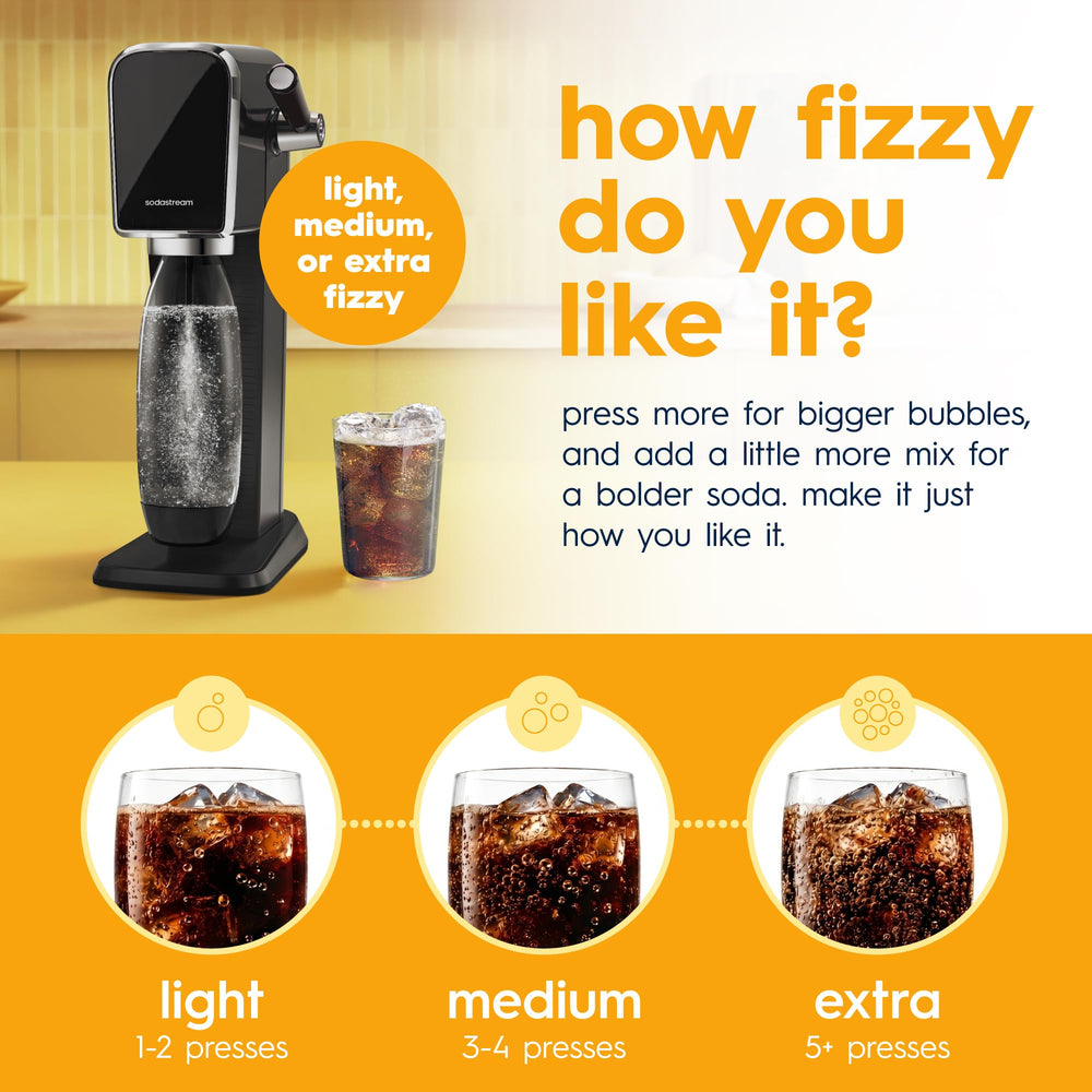 sodastream persona sirviendo bebida mostrando facilidad de uso