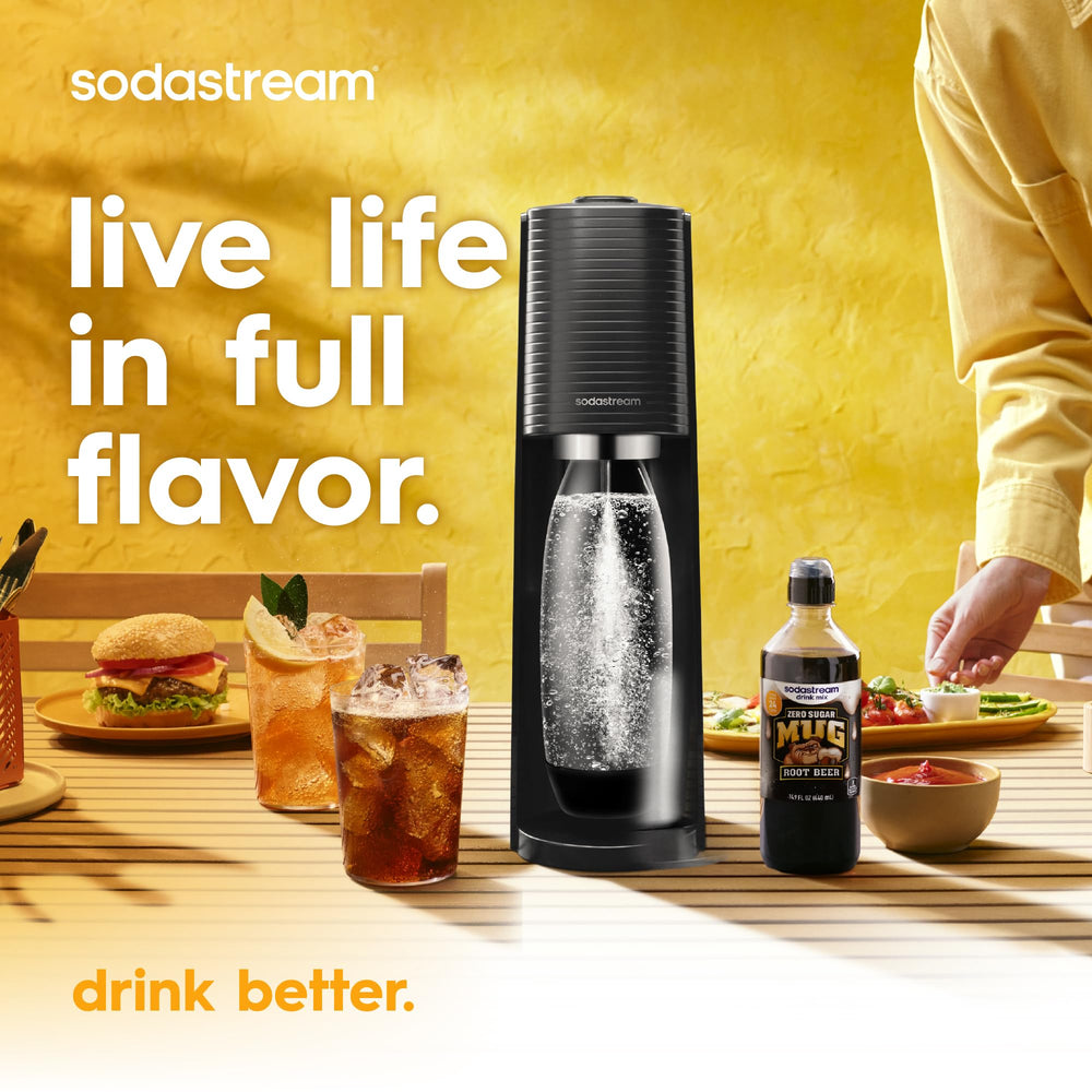 sodastream root beer float en vaso con helado como idea de servicio