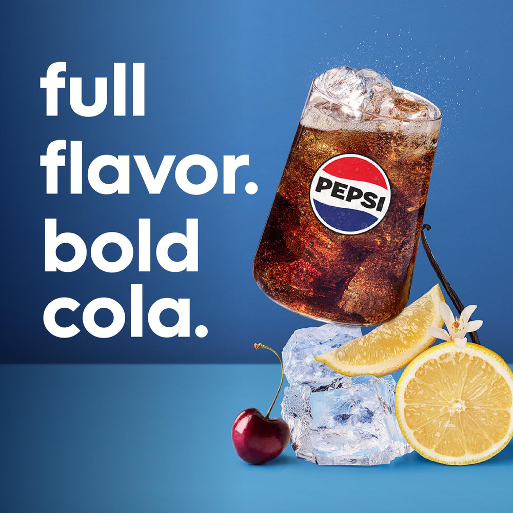 sodastream botella Pepsi abierta junto a un vaso para mostrar facilidad de uso
