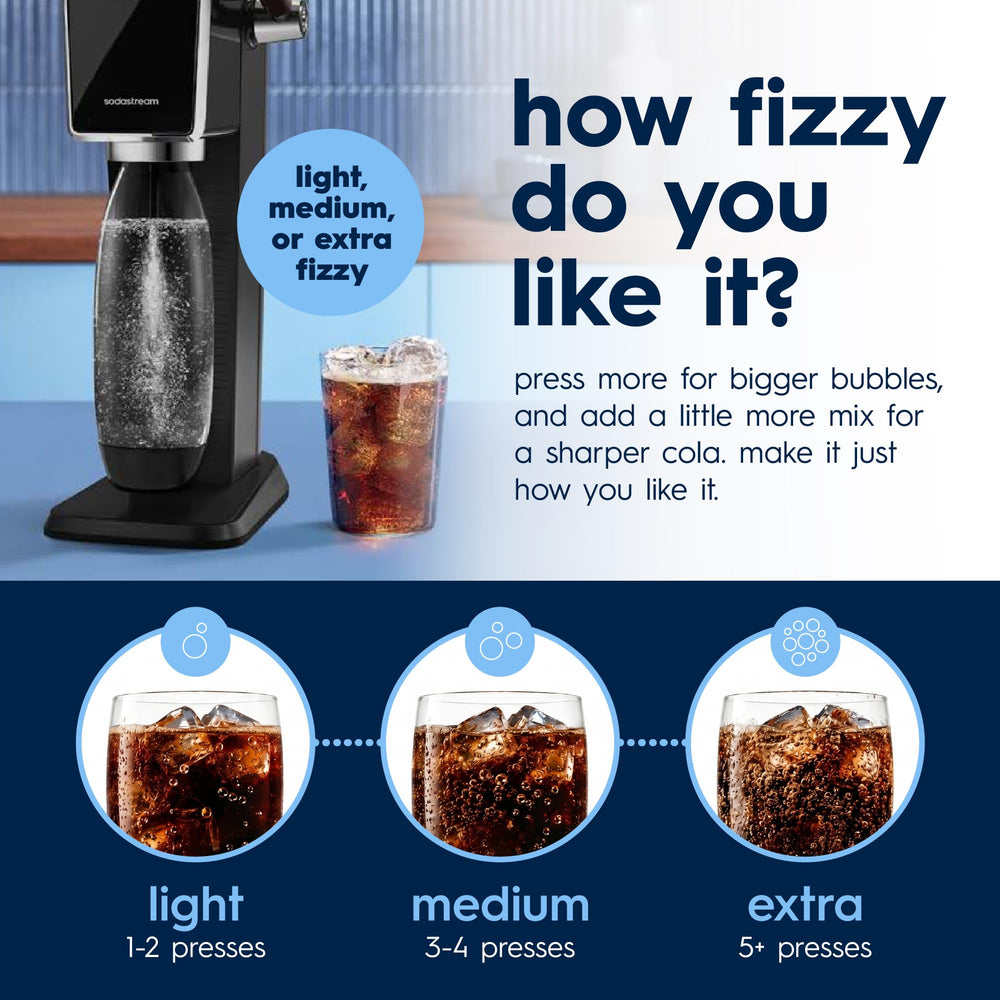 sodastream vaso lleno con Pepsi Zero y hielo refresca al instante