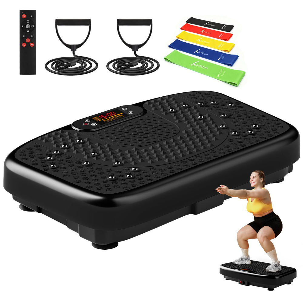 SoftGym vista frontal de la plataforma vibratoria con diseño compacto y estable