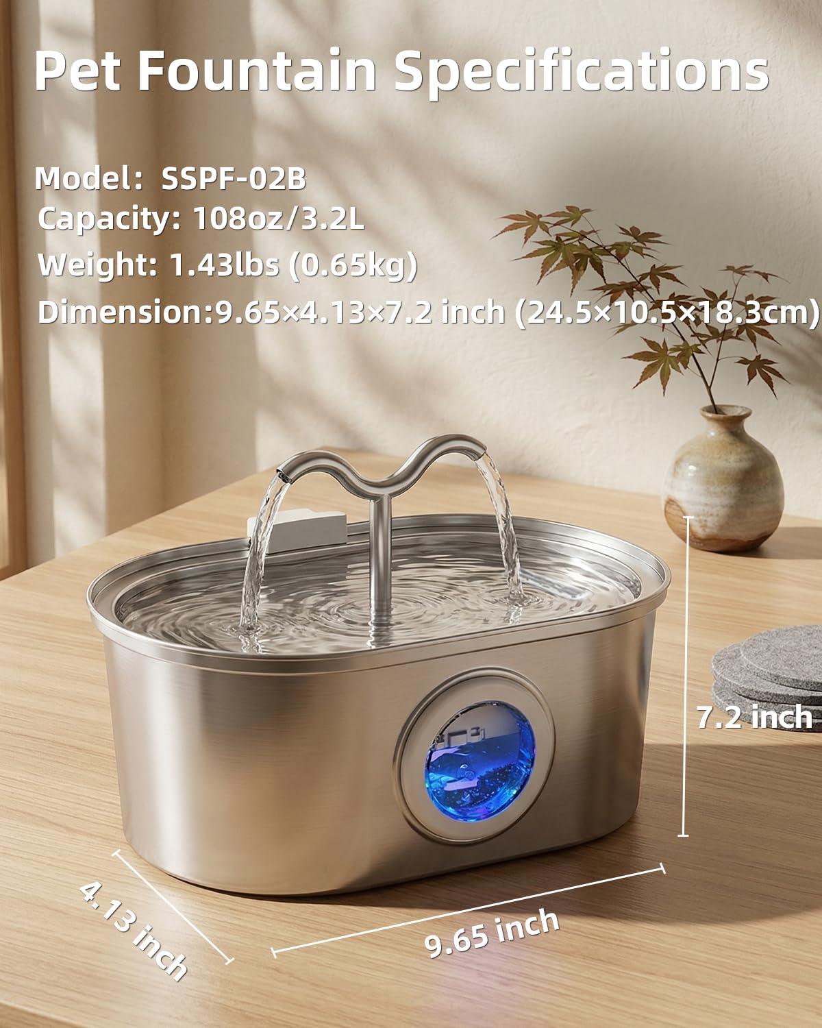 SohoTeco primer plano del acero inoxidable, superficie fácil de limpiar