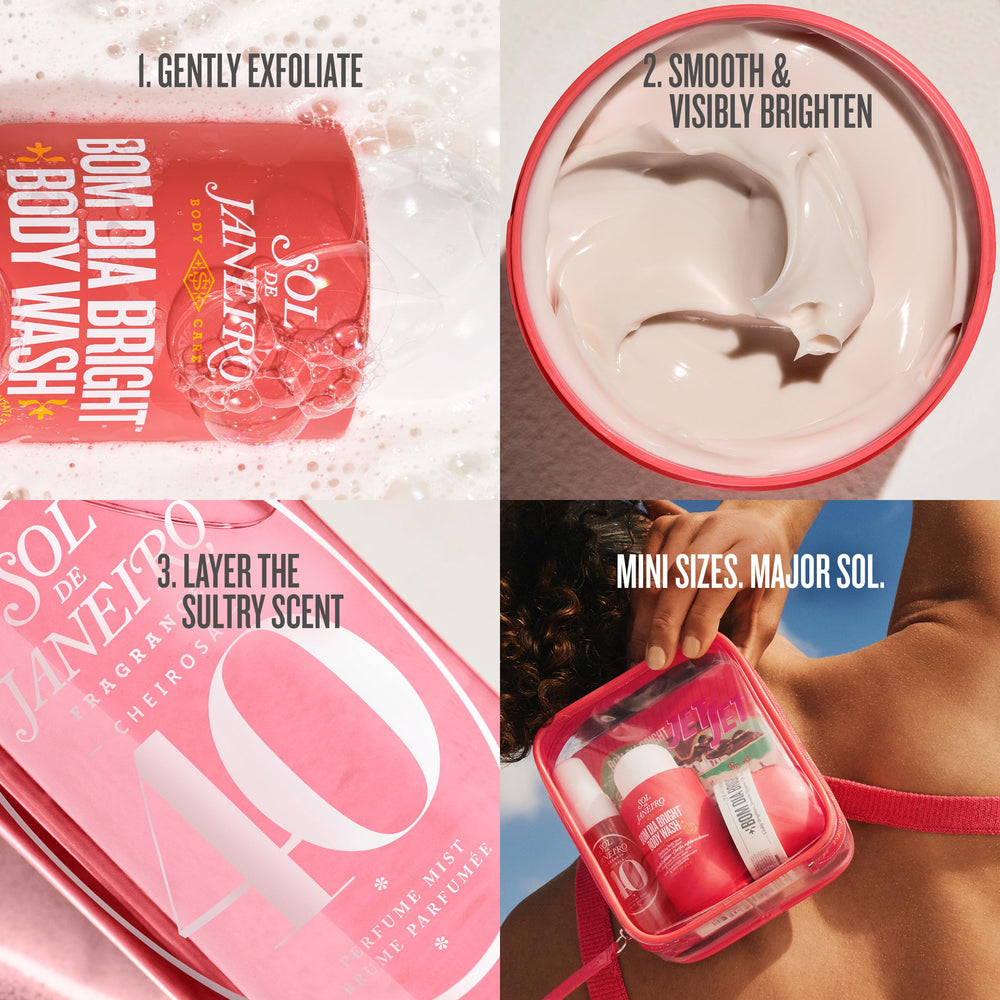 Sol de Janeiro Bom Dia Bright Cream textura cremosa y exfoliante visible, suaviza piel