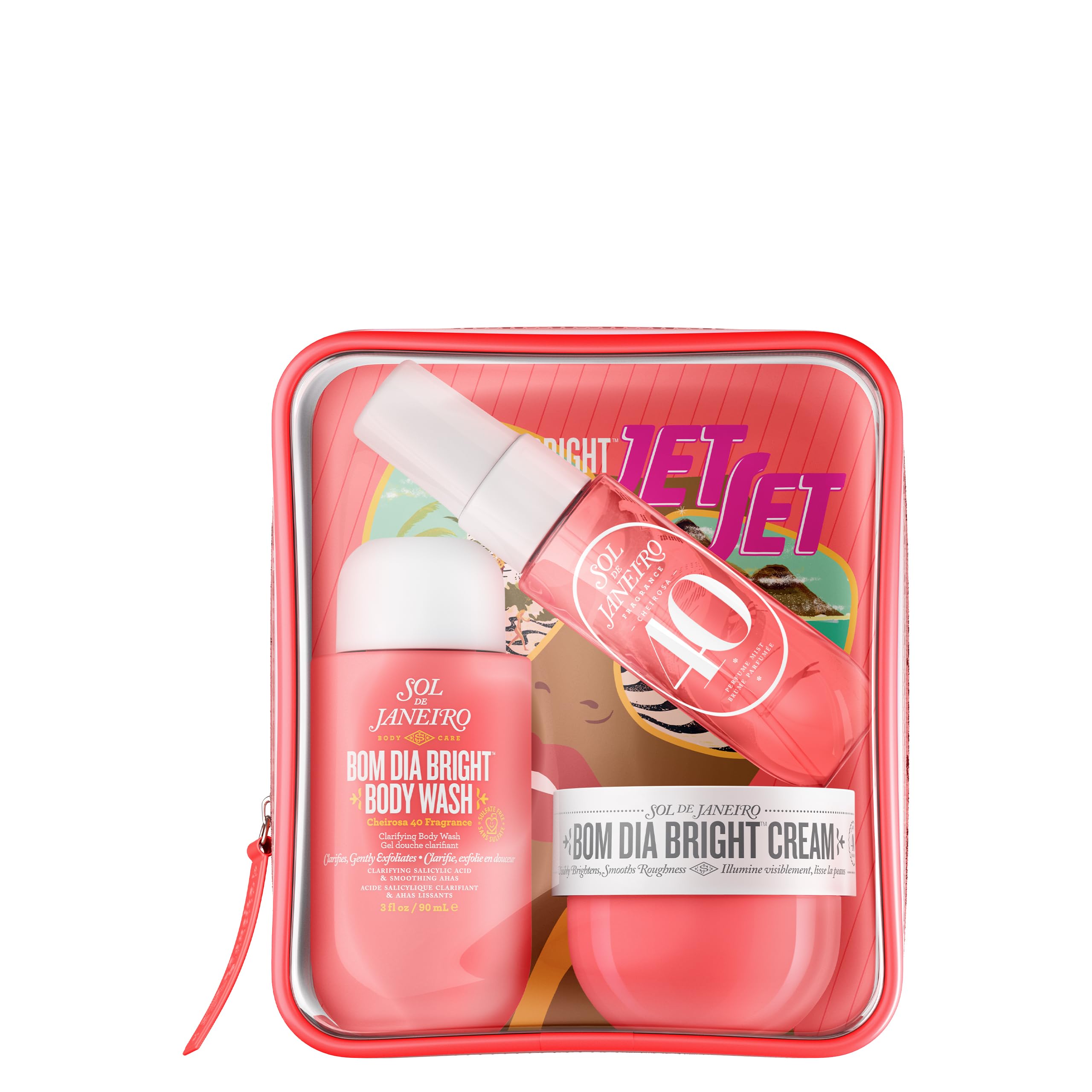 Sol de Janeiro estuche frontal del Bom Dia Bright Jet Set mostrando portabilidad y diseño