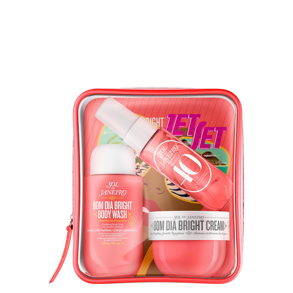 Sol de Janeiro estuche frontal del Bom Dia Bright Jet Set mostrando portabilidad y diseño