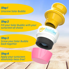 Solar Buddies indicador de 100ml bajo el cuello amarillo, cumple normativas