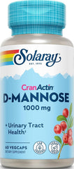 SOLARAY envase frontal mostrando D-Mannose con CranActin y beneficios claros
