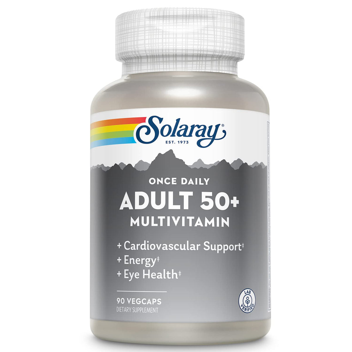 SOLARAY frente del envase mostrando 90 VegCaps y beneficios diarios